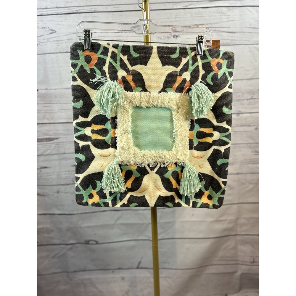 Maloos Design Geometric Woven Tassels Square 18” Decorative Pillow Sham